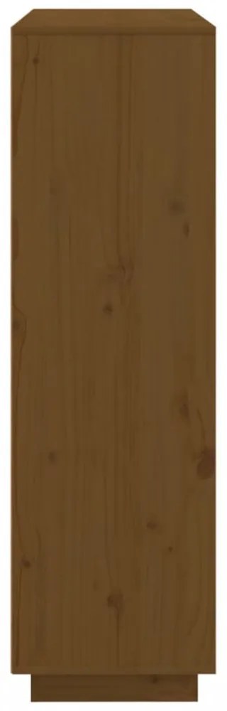 mézbarna tömör fenyőfa magasszekrény 110,5x35x117 cm
