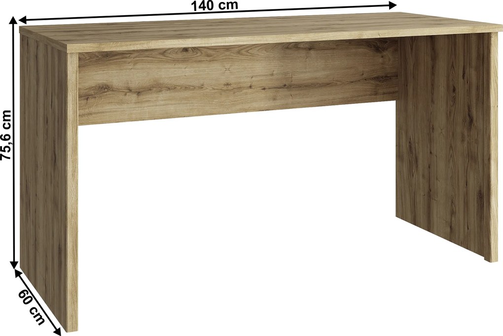Számítógépasztal 140, navarra tölgy, DORSI