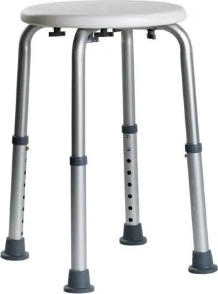 BISK Erga Handicap PRO, állítható magasságú zuhanyszék 443x443x526 mm, fehér-szürke, ERG-07705