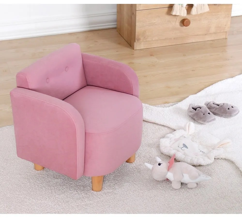 Rózsaszín gyerek fotel Volie – Artie