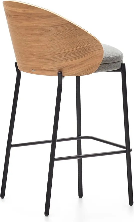 Szürke-natúr színű bárszék (ülésmagasság 65 cm) Eamy – Kave Home