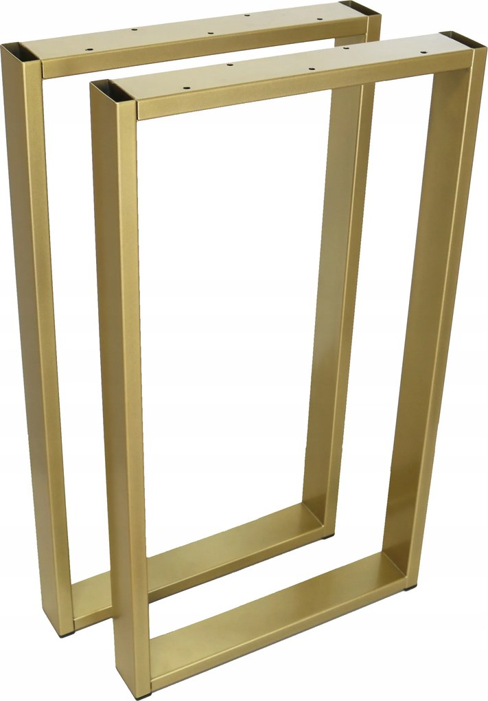 Asztali Lábak Íróasztalhoz Fém Arany 40x72 CM Profil 6x2 CM Loft 2 Db
