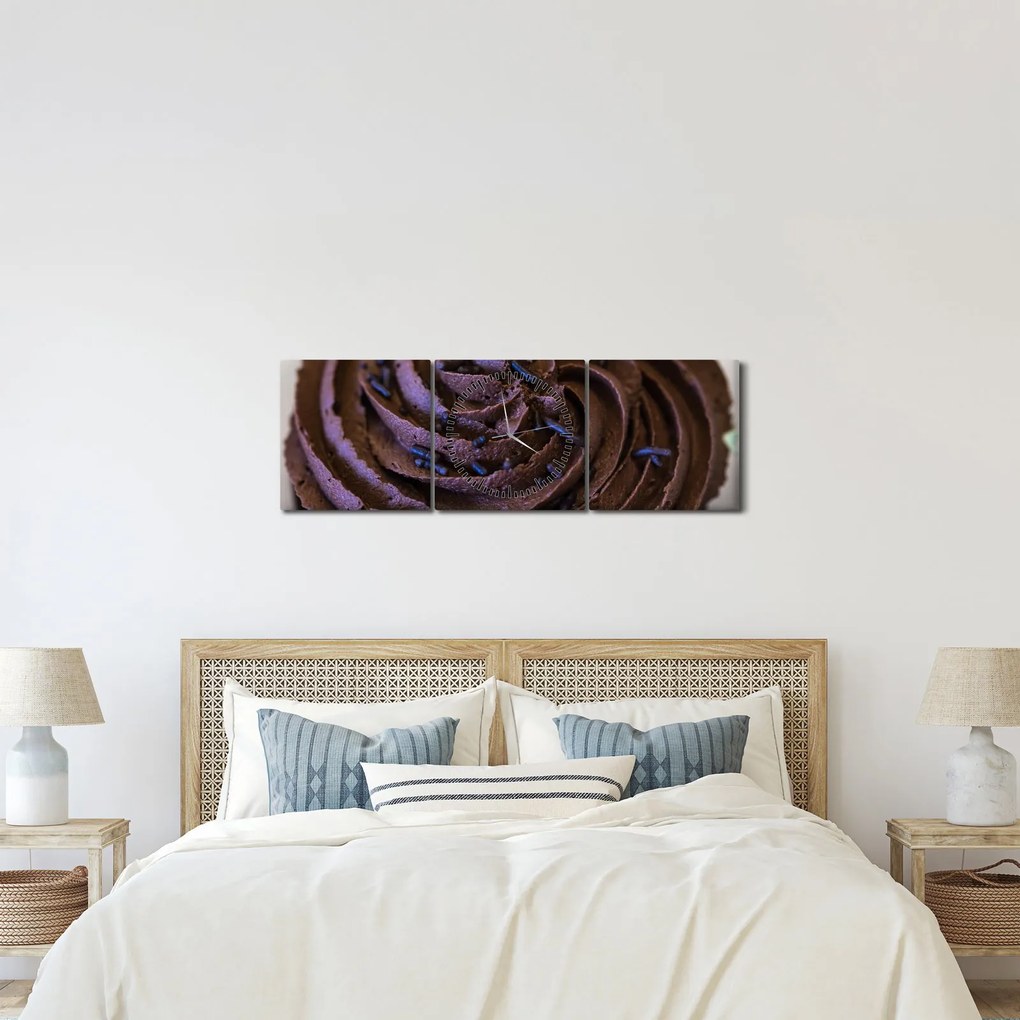 Kép - Csokoládé Cupcake (órával) (90x30 cm)