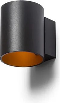 RENDL TUBA W fali lámpa matt fekete/aranysárga 230V LED G9 5W