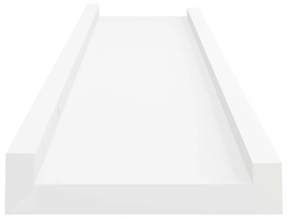 2 db fehér MDF szegélypolc képkeretekhez 60 x 9 x 3 cm