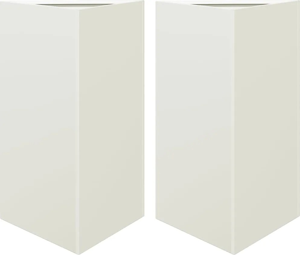 vidaXL 2 db fehér acél háromszög alakú kerti növénytartó 50x43x75 cm