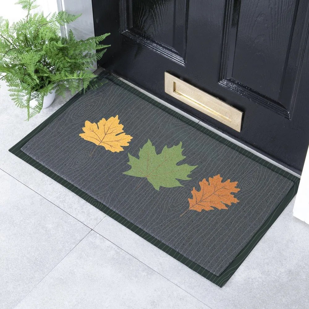 Lábtörlő 40x70 cm Autumn Leaves on Green – Artsy Doormats