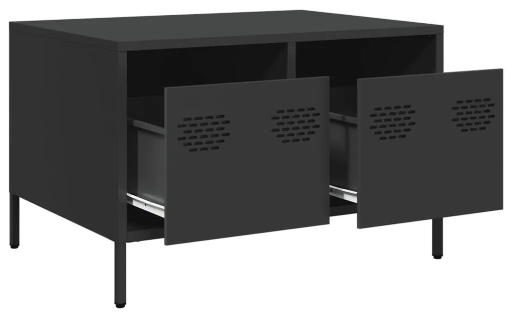 fekete hidegen hengerelt acél TV-szekrény 68 x 50 x 43,5 cm