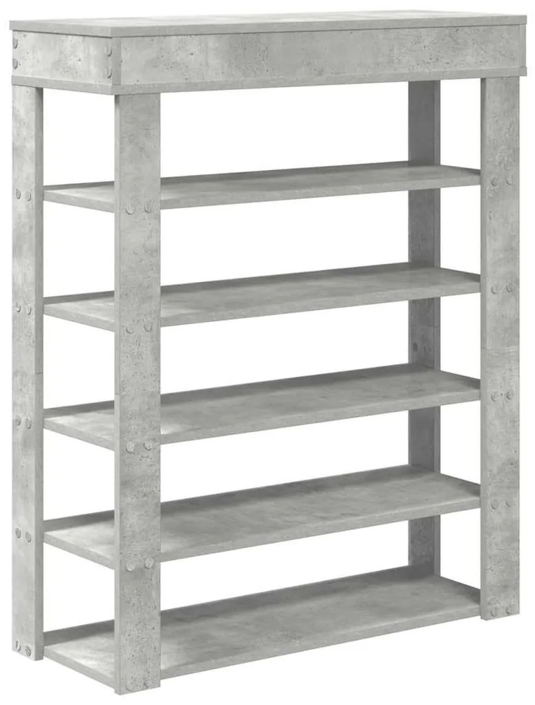 beton tölgy szerelt fa cipőtartó 80x30x98 cm