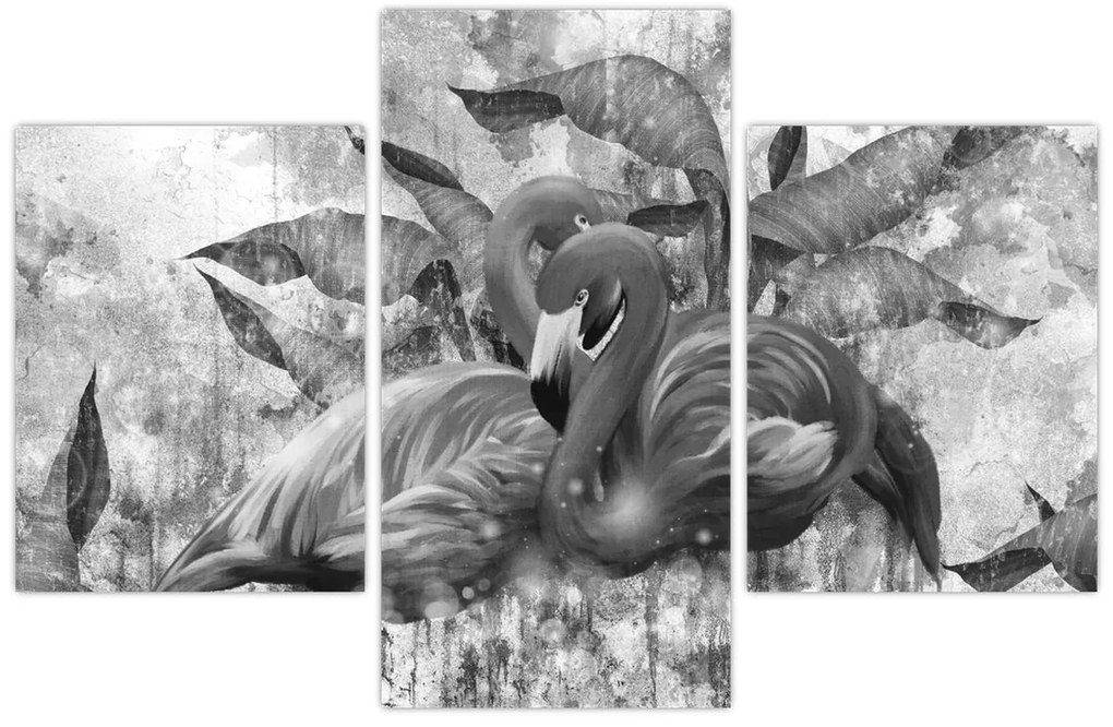 Kép - Flamingók graffiti (90x60 cm)