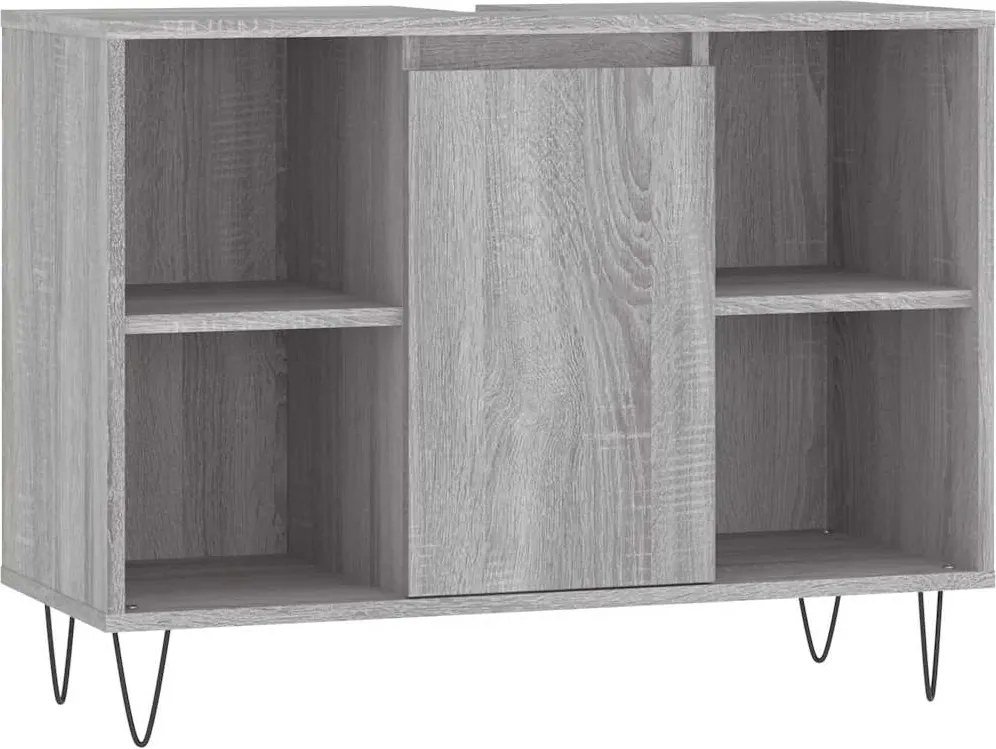 vidaXL szürke sonoma színű szerelt fa mosdószekrény 80 x 33 x 60 cm