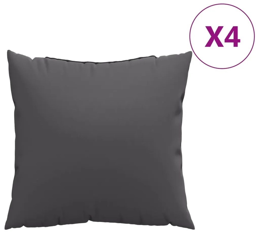 4 db antracitszürke szövet kanapépárna 50 x 50 cm