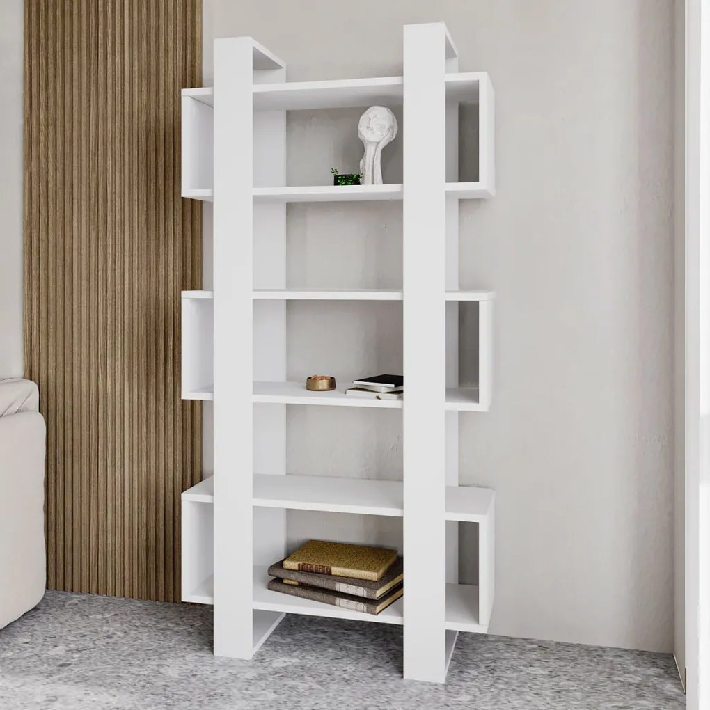 Milano könyvespolc, fehér, 80 cm