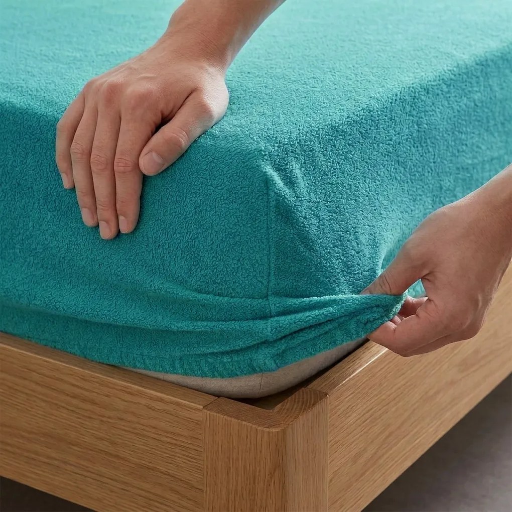 4Home IDEAL frottír lepedő zöld türkiz, 140–160 x 200 cm, 140–160 x 200 cm