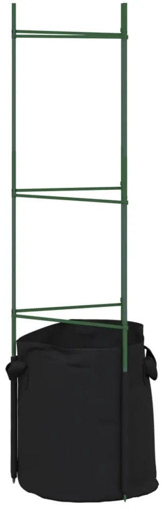 2 db acél és PP paradicsom ketrec növényzsákkal 116 cm