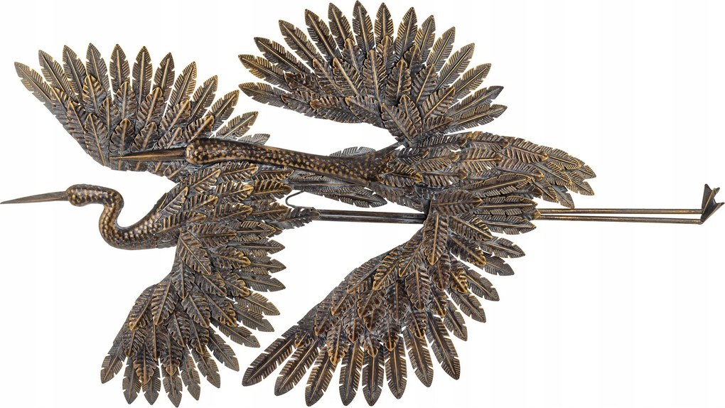 Fém fali dekoráció Daru repülés Arany fém szobor beltéri