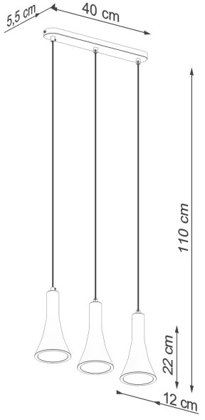Sollux SL.1225 - Csillár zsinóron REA 3xE14/12W/230V beton
