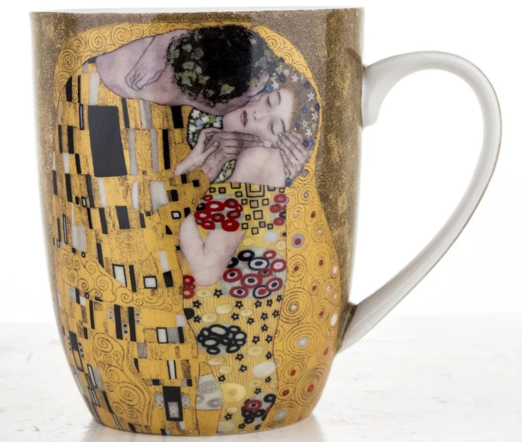 Porcelán bögre többszínű 10,5x12x8,5cm Klimt: A csók