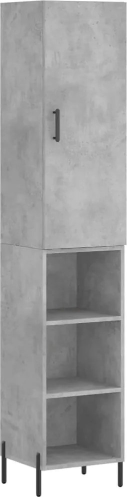 vidaXL betonszürke szerelt fa magasszekrény 34,5x34x180 cm