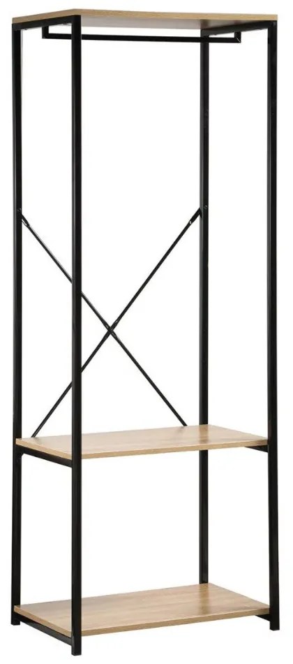 Intenso Home ruhafogas polcokkal 60 x 167cm sonoma tölgy | Előszobai ruhatároló cipőtartóval / nyitott gardrób