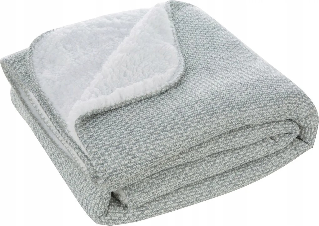 Kétoldalas takaró ágytakaró Pléd Panda 150x200 ezüst bárány téli pulóver