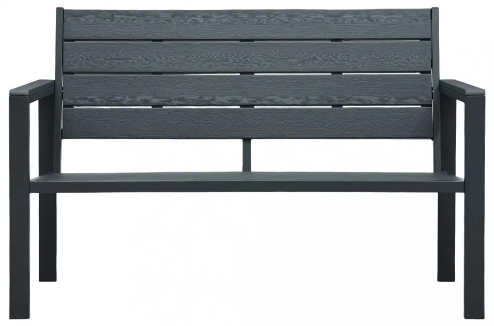 szürke fautánzatú HDPE kerti pad 120 cm