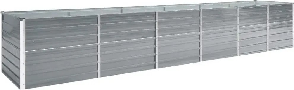 vidaXL szürke horganyzott acél kerti magaságyás 480 x 80 x 77 cm