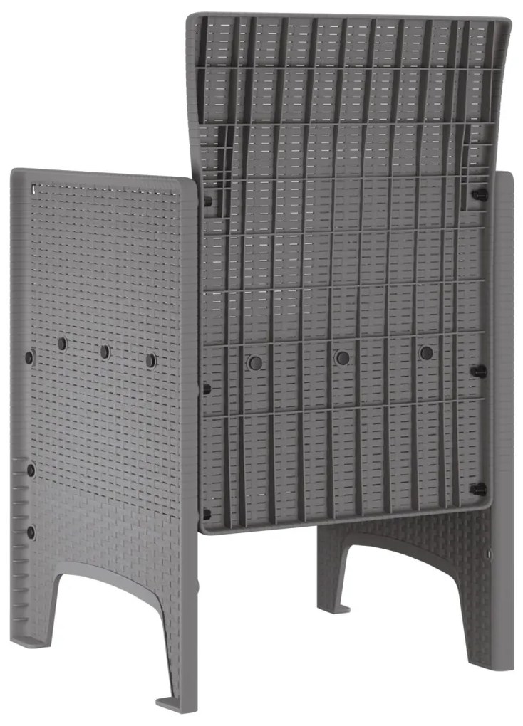 Kertiszék 4 db Világosszürke Poli Rattan