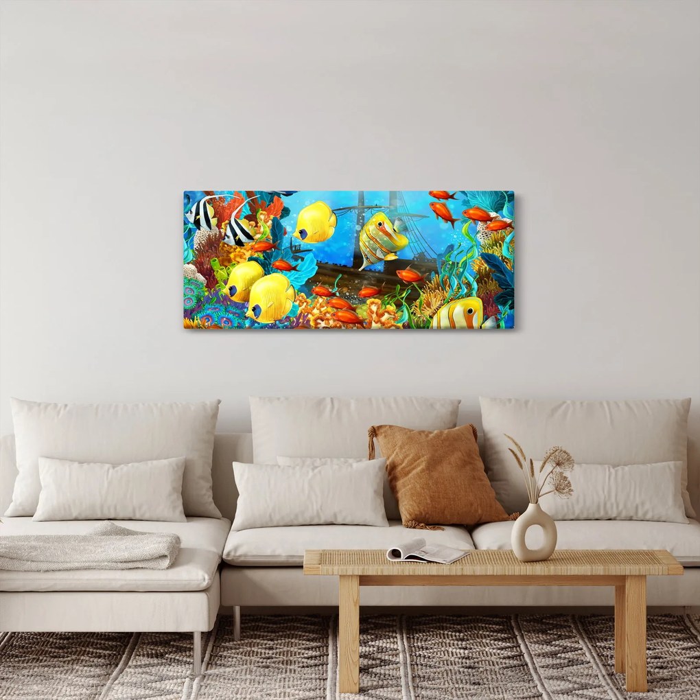 Kép - színes korallzátony (120x50 cm)