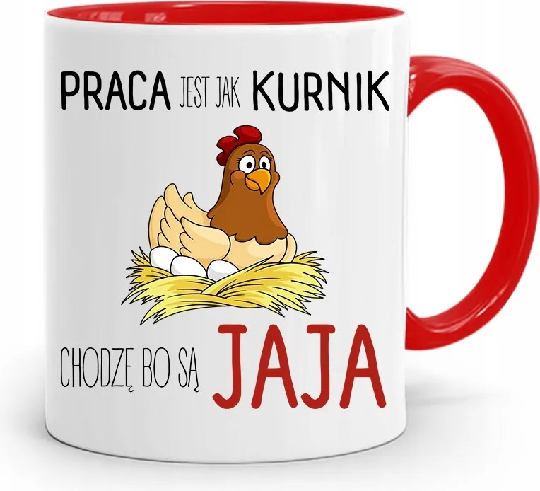 Bögre Piros Vicces Munka, Mint Egy Tyúkház, fényképes nyomtatással