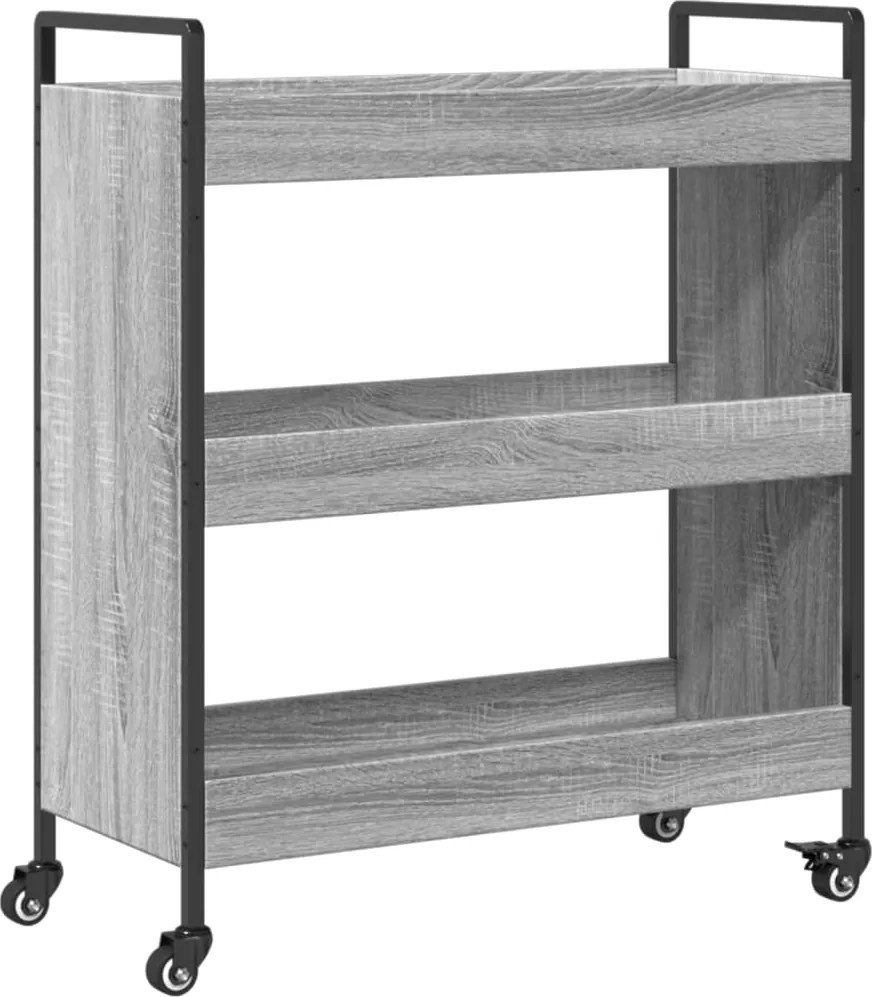 vidaXL szürke sonoma színű szerelt fa zsúrkocsi 70 x 30 x 82 cm