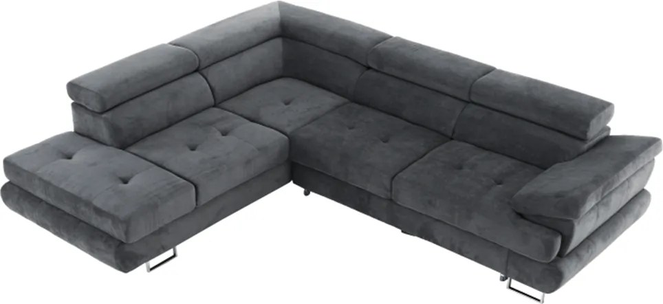 Ülőgarnitúra, szürke, szövet, balos, BUTON P