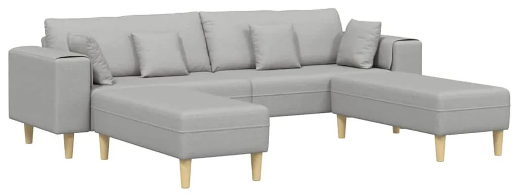 Szövet kanapé párnával 3 pcs Felhőszürke 208 cm szövet