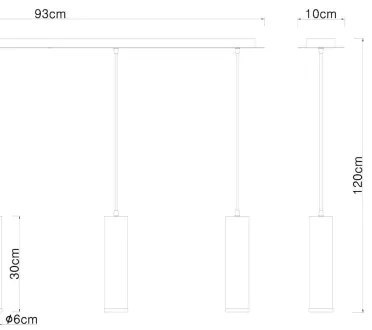 Globo 15499-4H - MARION 4xE27/60W/230V fekete fa függeszték