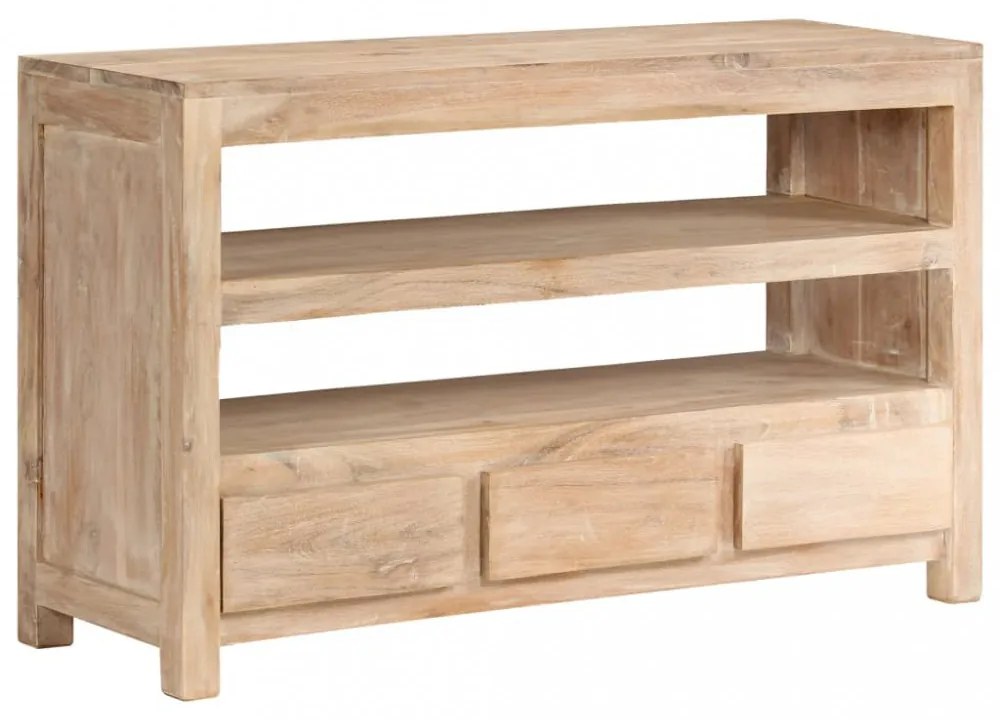 világosbarna tömör akácfa TV-szekrény 90 x 30 x 55 cm