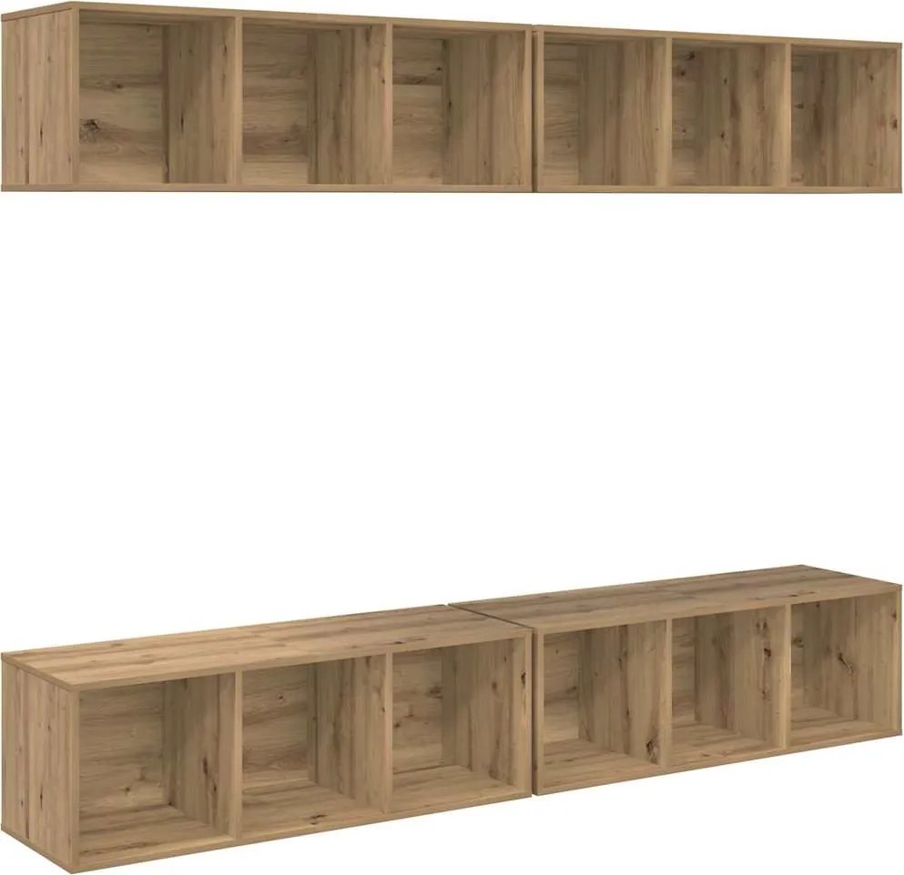 vidaXL TV szekrény garnitúra 4 pcs Artisan tölgy 37 x 37 x 107 cm