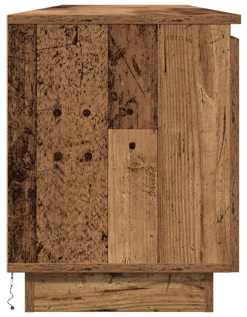 TV Szekrény LED Régi Fa 180x38x49 cm Szerelt Fa