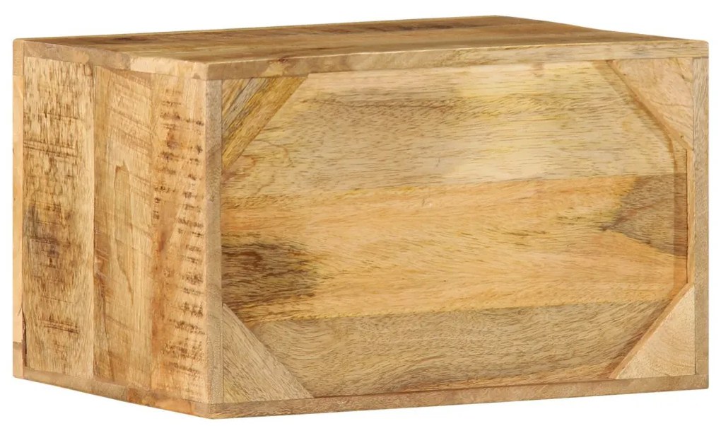 Fali Ágy Melletti Szekrény 40x30x25 cm Tömör Fa Durva Mangó