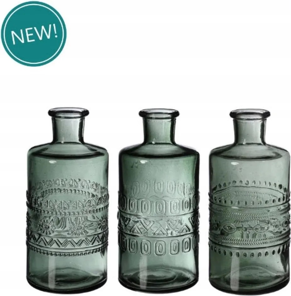 Üveg váza gyertyatartó 14,5 x 7,5 cm üveg Sötétzöld