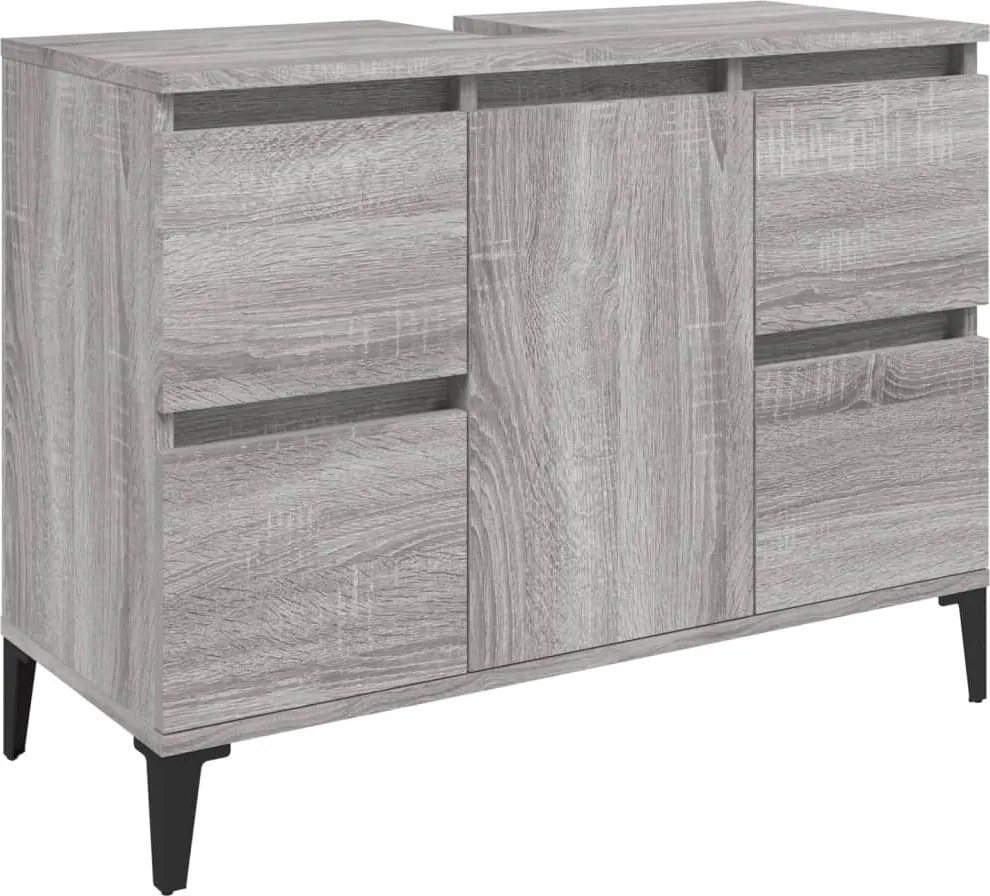 vidaXL szürke sonoma színű szerelt fa mosdószekrény 80 x 33 x 60 cm