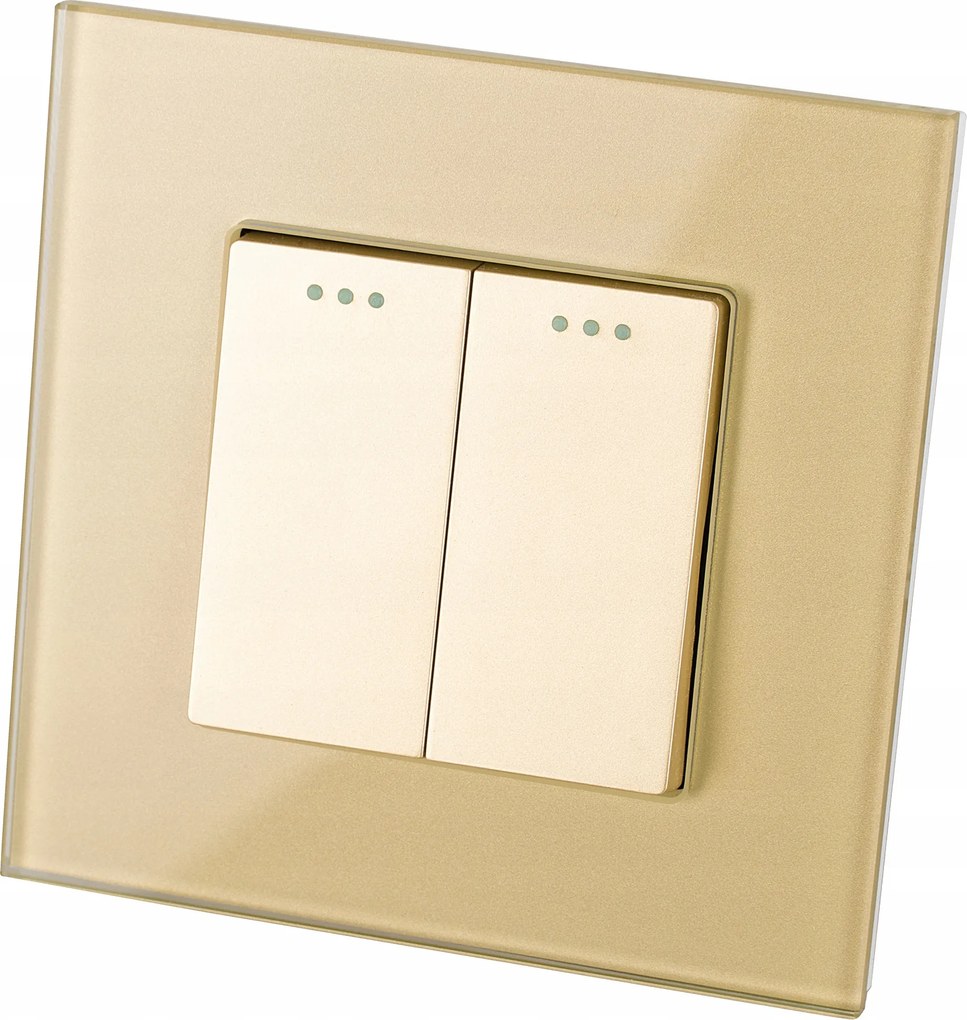 Lépcsőkapcsoló kapcsoló dupla arany szett Miuun kerettel