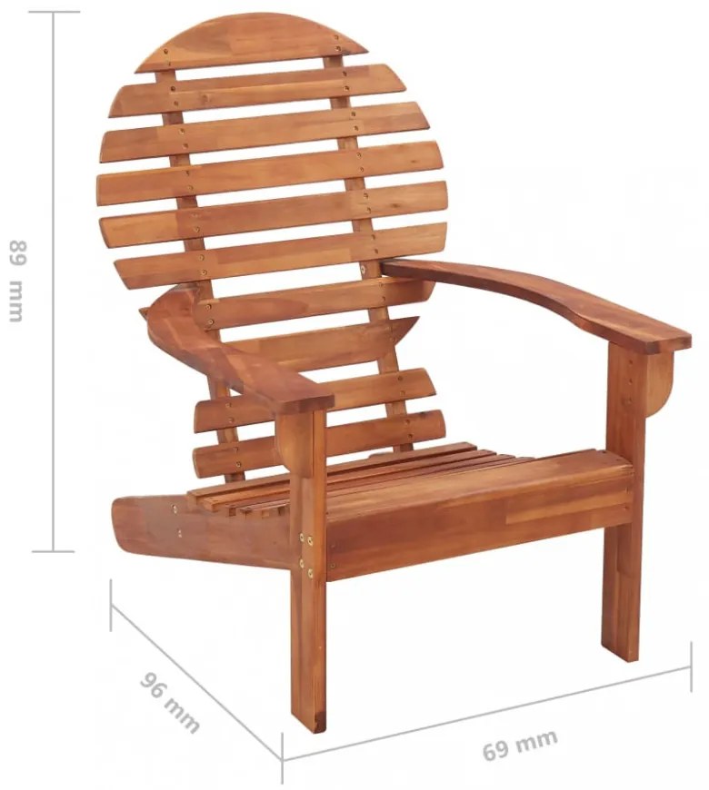 tömör akácfa Adirondack szék