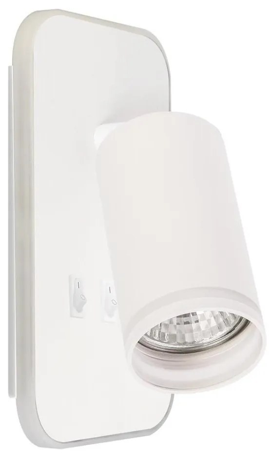 LED fali spotlámpa PIPE 1xGU10/10W/230V + LED/6W fehér