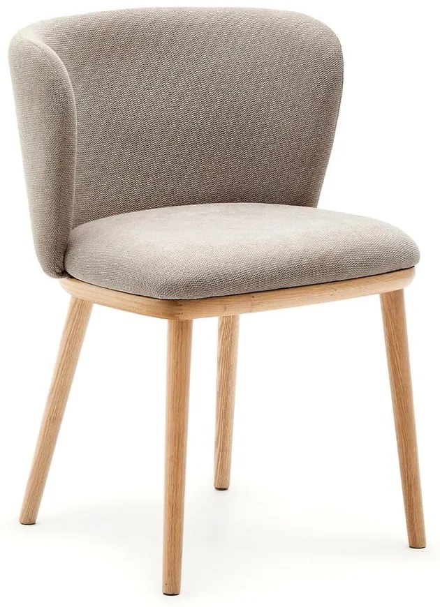 Világosbarna kárpitozott étkezőfotel Ciselia – Kave Home