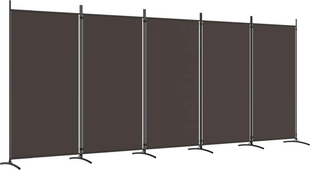 vidaXL 5 paneles barna szövet térelválasztó 433 x 180 cm