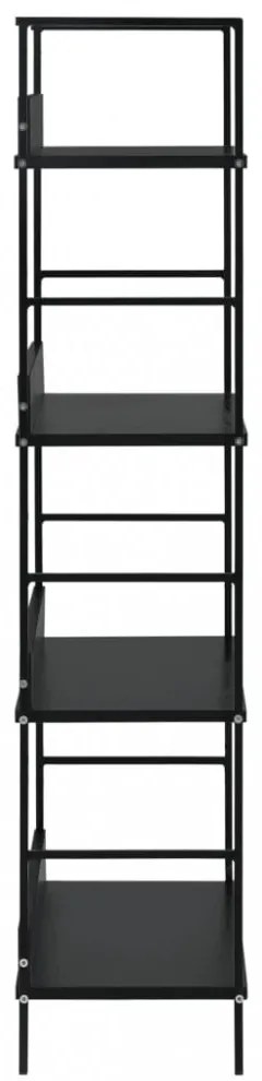 4 szintes fekete szerelt fa könyvespolc 60 x 27,6 x 124,5 cm