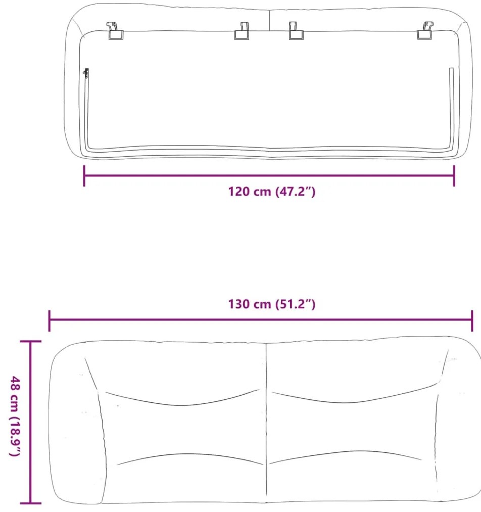 szürke műbőr fejtámla párna 120 cm