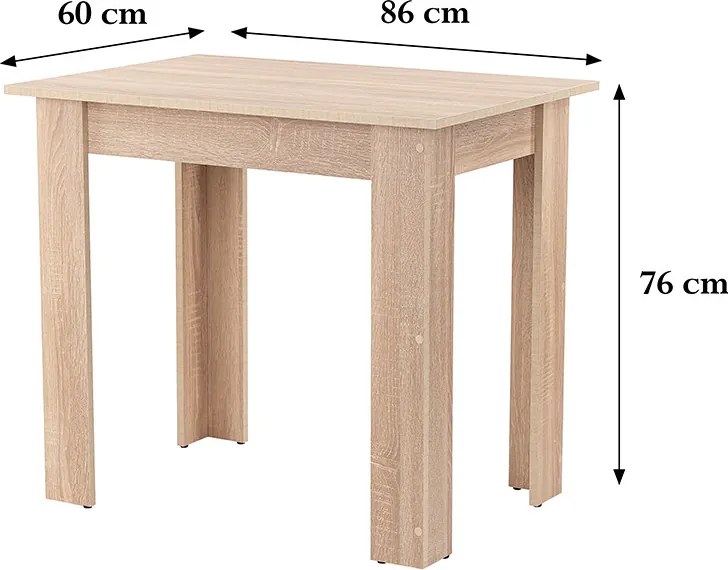 Yorki Standard étkezőasztal 86x60 cm sonoma tölgy