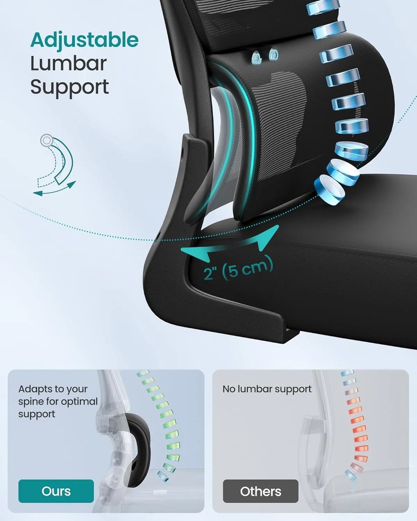 Irodai szék, ergonomikus hálós íróasztalszék, fekete