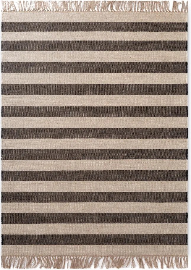 Fekete-krémszínű kétoldalas-kézi szövésű juta szőnyeg 200x300 cm Playa – Hanse Home